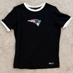 Patriots DKNY Sport Black and White Short Sleeve Tee